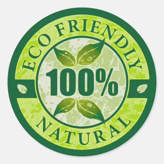 Sticker Rond Éco Convivial 100% Naturel (Devant)