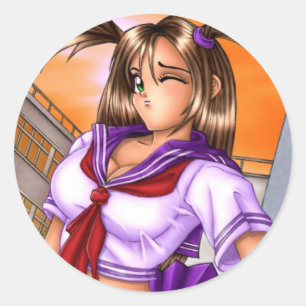Sticker Rond École Anime fille Nikki