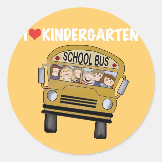 Sticker Rond École Bus Love maternelle (Devant)