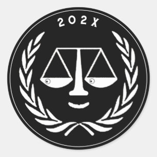 Sticker Rond École de droit de l'avocat Graduate Maroon Classe