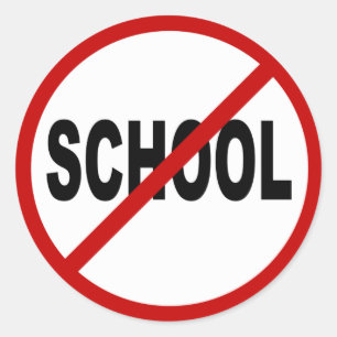 Sticker Rond École de haine/Pas d'école autorisée Signalé