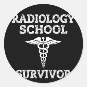 Sticker Rond École de radiologie Survivant Caduceus