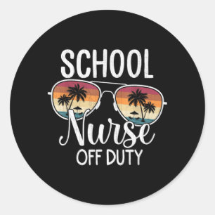 Sticker Rond École de vacances d'été Fin de l'année École Infir