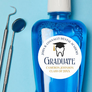 Sticker Rond École dentaire Blue Gold de la Marine sur mesure