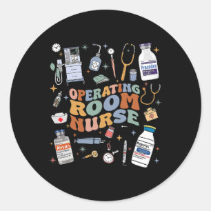 Sticker Rond École D'Infirmière Ou D'Infirmière Super Rétro