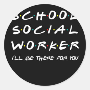 Sticker Rond École Social Travailleur Étudiant Travail social C