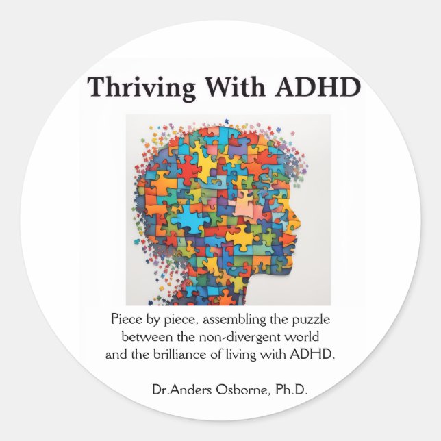 Sticker Rond Économie Avec Sticcker ADHD (Devant)