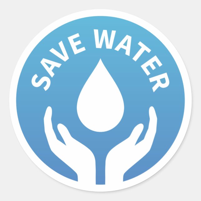 Sticker Rond Économie d'eau / Économisez l'étiquette d'insigne  (Devant)