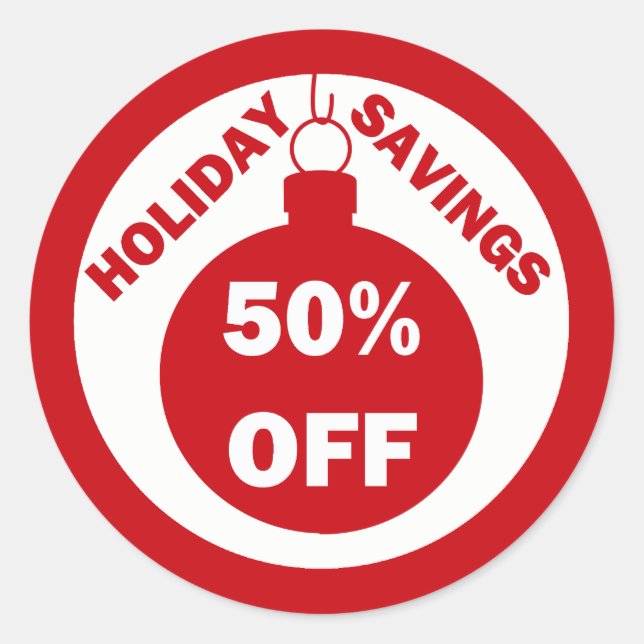 Sticker Rond Économies de vacances 50% (Devant)