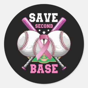 Sticker Rond Économisez 2ème Base Baseball Basse Cercle de sens