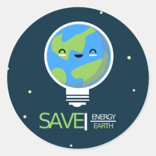 Sticker Rond Économisez de l'énergie Économisez l'ampoule
