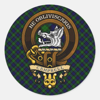 Sticker Rond Écosse Clan Campbell Badge et Crest