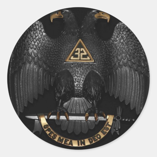 Sticker Rond Ecosse Rite 32 Degree Mason Eagle (Devant)