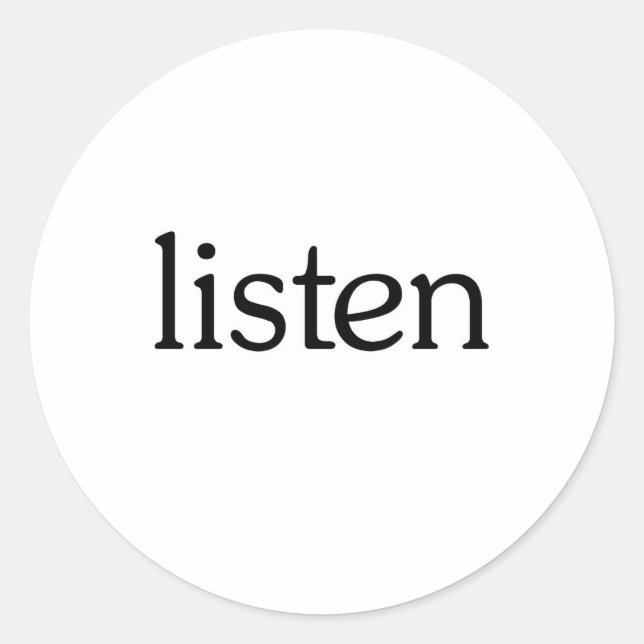 Sticker Rond Écoutez (Devant)