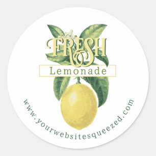 Sticker Rond Écran citron à socle de citron Vintage