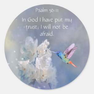 Sticker Rond Écriture biblique Psaume 56:11 Ne pas avoir peur C