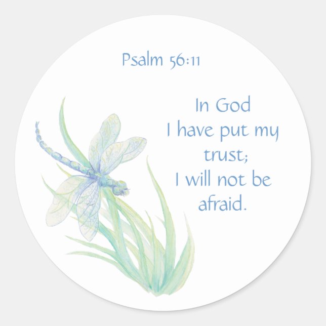 Sticker Rond Écriture biblique Psaume 56:11 Ne pas avoir peur C (Devant)