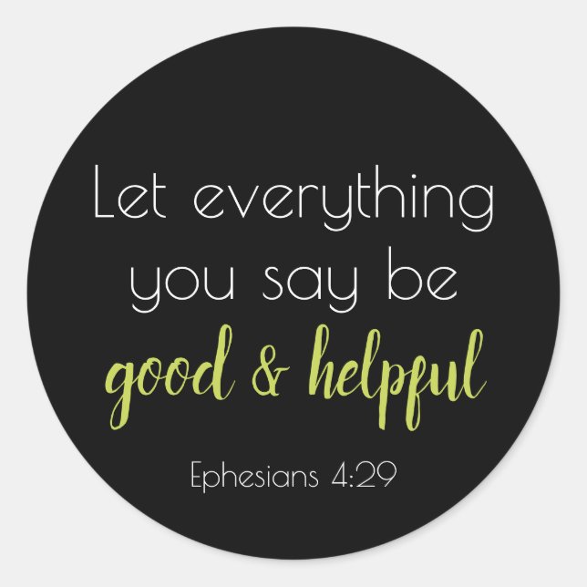 Sticker Rond Écriture bonne et utile (Devant)