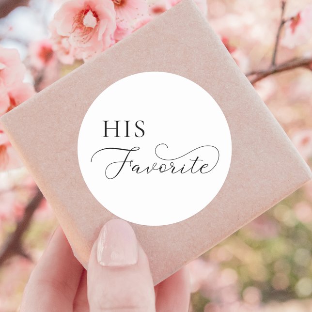 Sticker Rond Écriture délicate Son favori de mariage   (Créateur téléchargé)