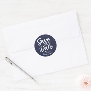 Sticker Rond Écriture Gras Mariage Rustique Chic Épargnez La Da