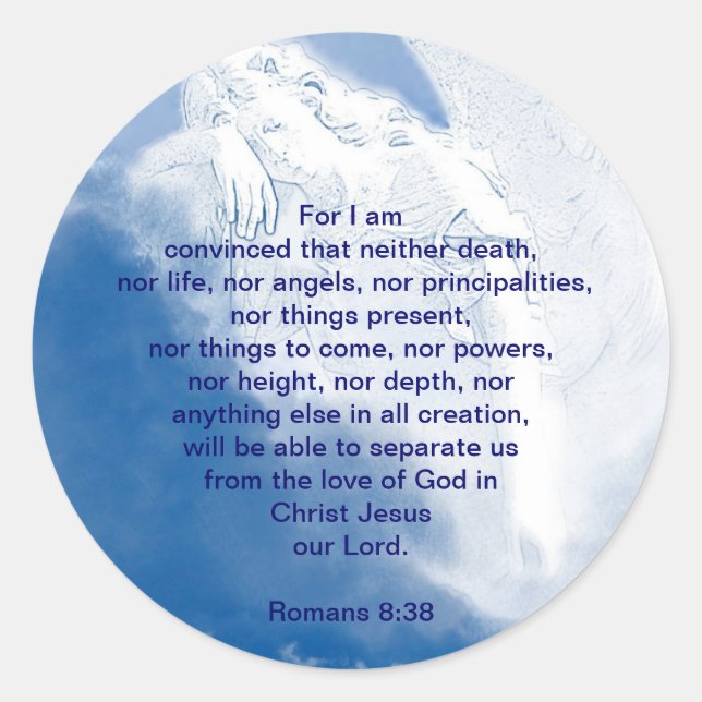 Sticker Rond Écriture Inspirante Angel Dans Les Nuages, Romains (Devant)