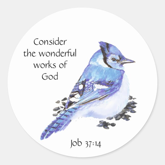 Sticker Rond Écriture Inspirante Citation Aquarelle Oiseau Art (Devant)