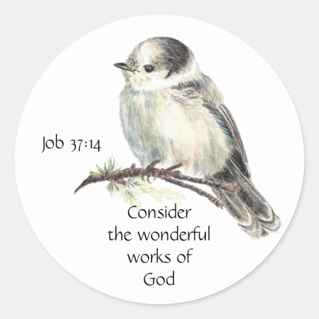 Sticker Rond Écriture Inspirante Citation Aquarelle Oiseau Art (Devant)