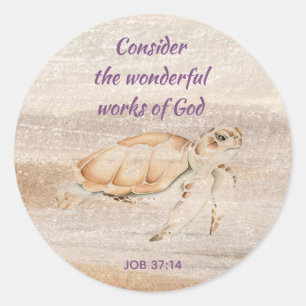 Sticker Rond Écriture Inspirante Citation de tortue de mer