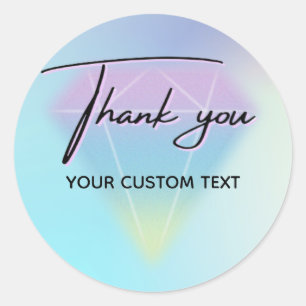 Sticker Rond Écriture manuscrite entreprise merci look Kraft