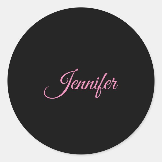 Sticker Rond Écriture minimaliste professionnelle féminine (Devant)