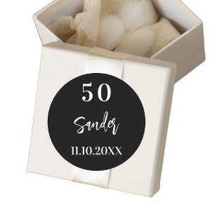 Sticker Rond Écriture noir blanc minimaliste