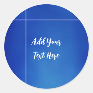 Sticker Rond Écriture professionnelle ajouter du texte bleu mod