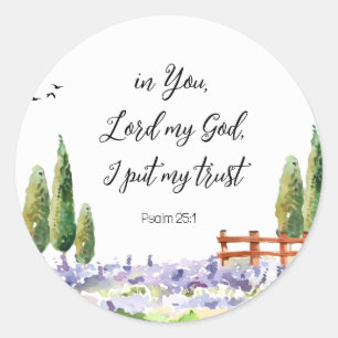 Sticker Rond Écriture Psaume 25:1, J'ai mis My Trust Bluebird A