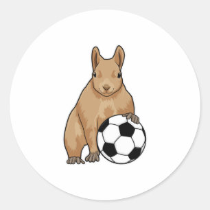 Sticker Rond Écureuil à Soccer Sports