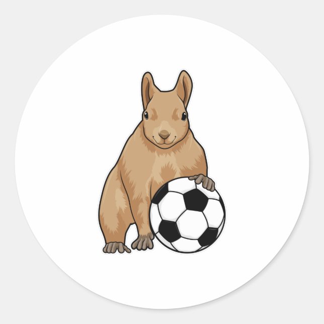 Sticker Rond Écureuil à Soccer Sports (Devant)