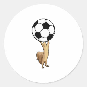 Sticker Rond Écureuil avec balle de football
