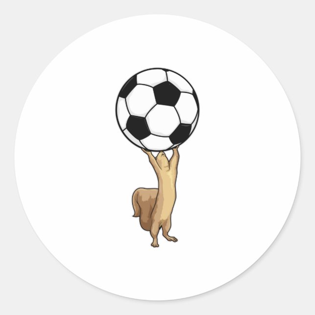 Sticker Rond Écureuil avec balle de football (Devant)