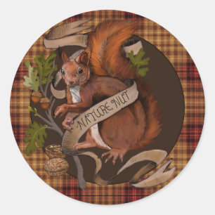 Sticker Rond Écureuil de la nature
