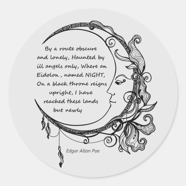 Sticker Rond Edgar Allan Poe Dreamland Dreamland (Devant)