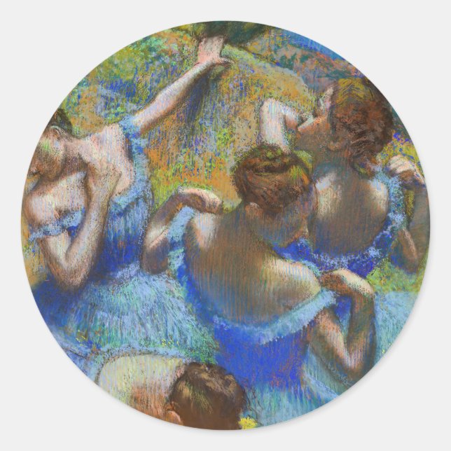 Sticker Rond Edgar Degas - Danseurs Bleus (Devant)