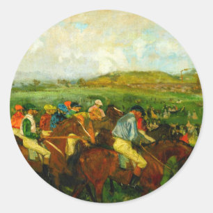 Sticker Rond Edgar Degas Équitation