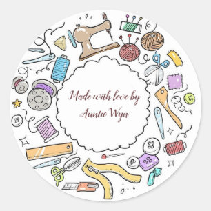 Sticker Rond Editable Craft Supplies Made With Love