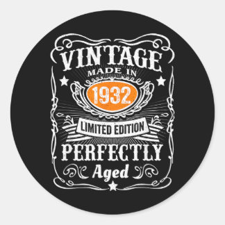 Sticker Rond Édition 1932 Lied vintage Cadeaux 95 ans 95 ans