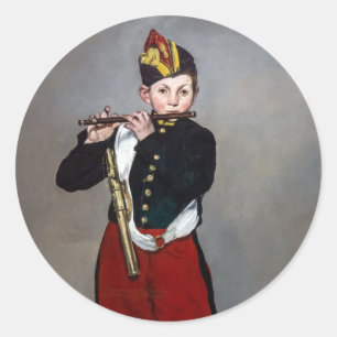 Sticker Rond Edouard Manet - Le Fifer / Jeune Flutiste