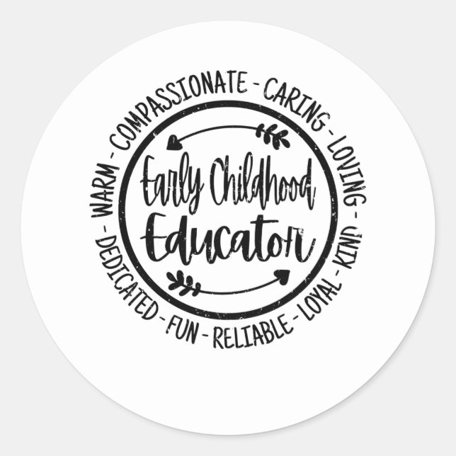 Sticker Rond Éducateur de la petite enfance minuscule enseignan (Devant)