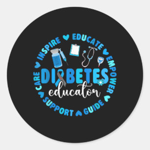 Sticker Rond Éducateur en diabète Soutien Sensibilisation au di