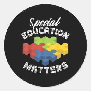 Sticker Rond Éducation Spéciale S Sensibilisation sur l'autisme