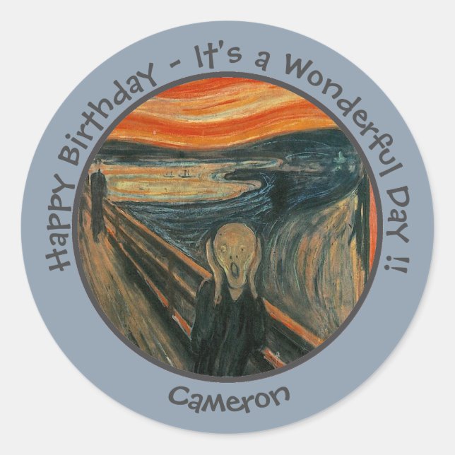 Sticker Rond Edvard Munch La Collection Scream Party Items (Devant)