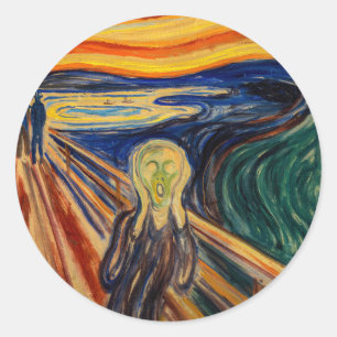 Sticker Rond Edvard Munch - Le cri 1910