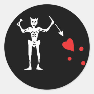 Sticker Rond Edward Teach aka Carton de Barbe Noire